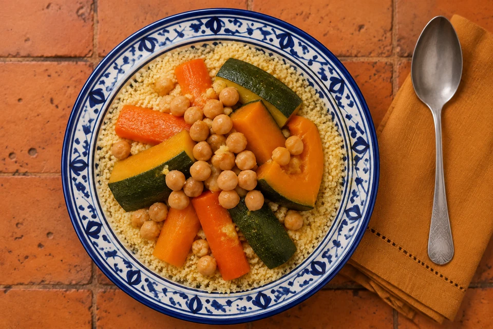 Марокканский кускус с овощами и нутом